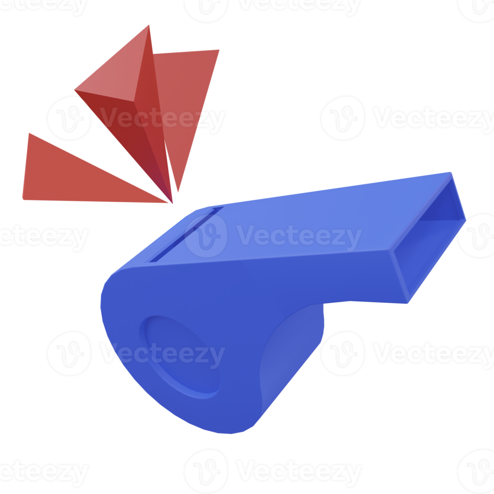 3D-Darstellung der Pfeife. Thema Sport. modernes trendiges Design. png