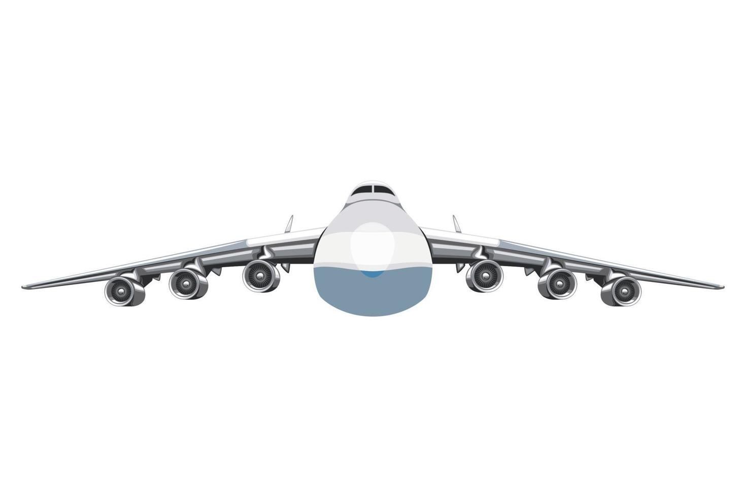 AIRPLANE ISOLATED, AIRCRAFT FRONT VIEW, flying plane vector