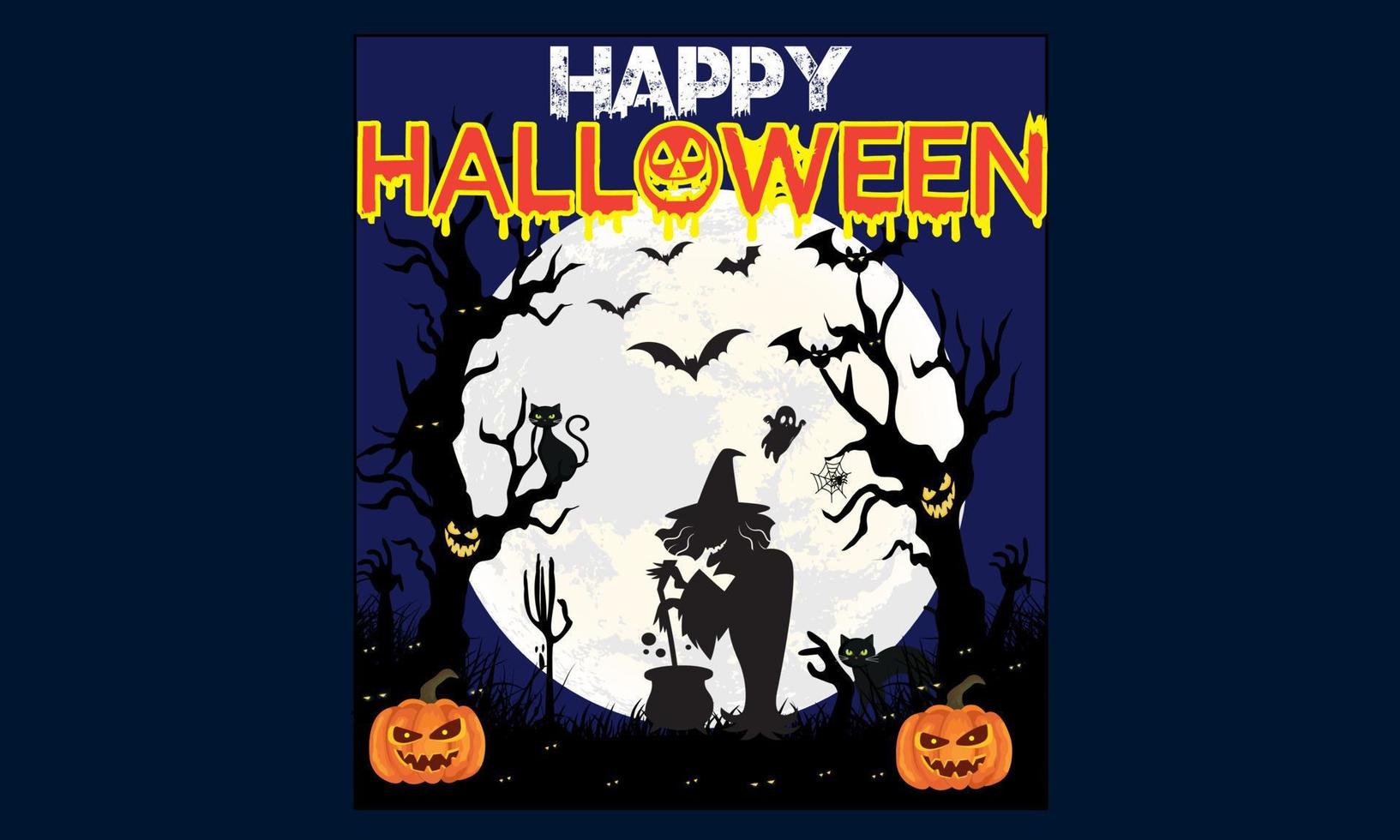 feliz diseño de camiseta de halloween vector