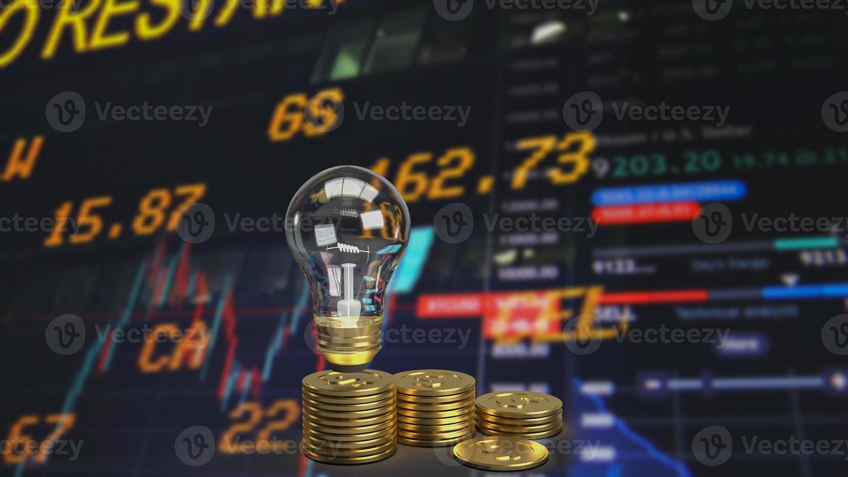 The light bulb and gold coins  for business concept 3d rendering photo