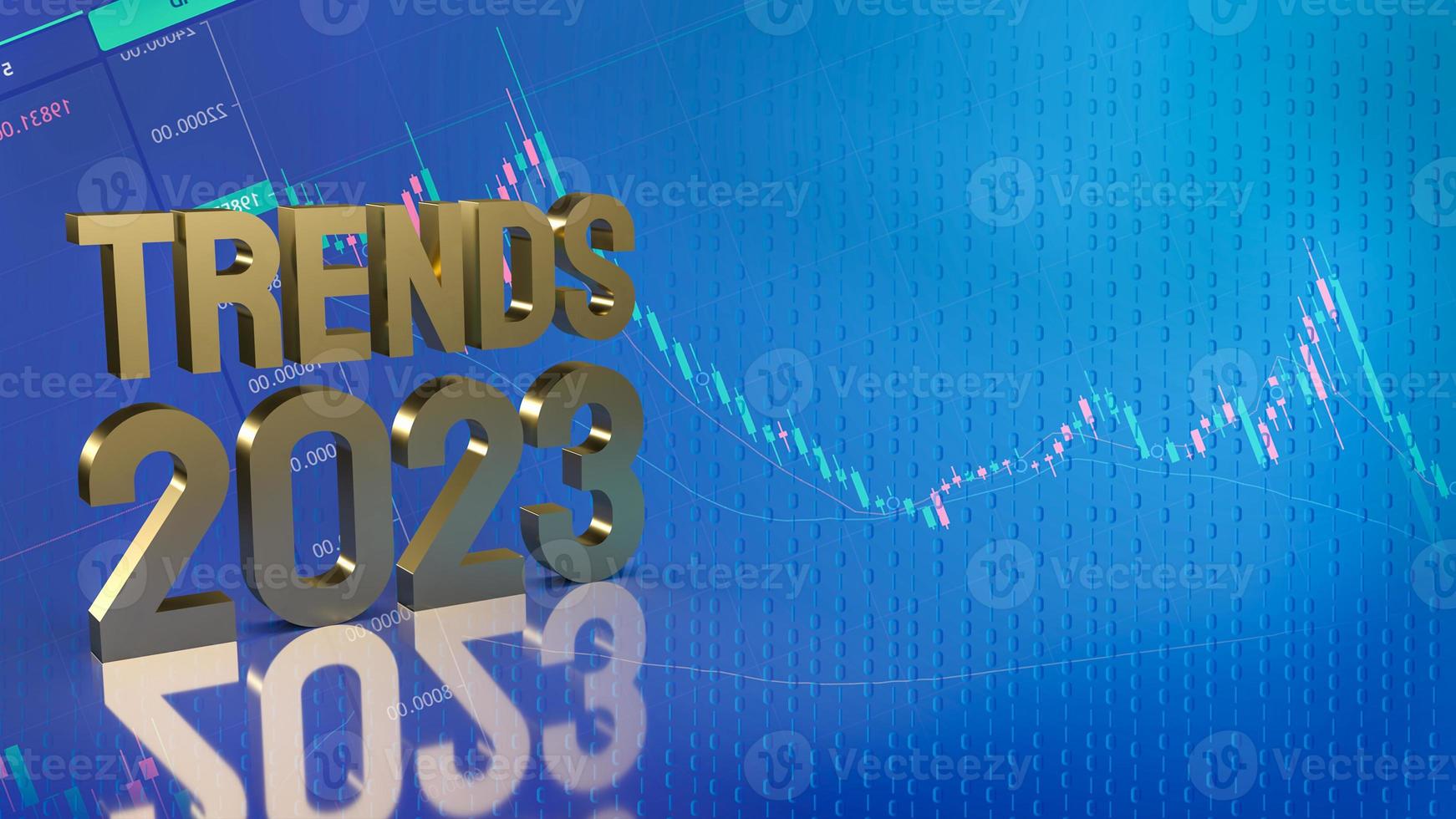 trends 2023 gold text on business background 3d rendering photo