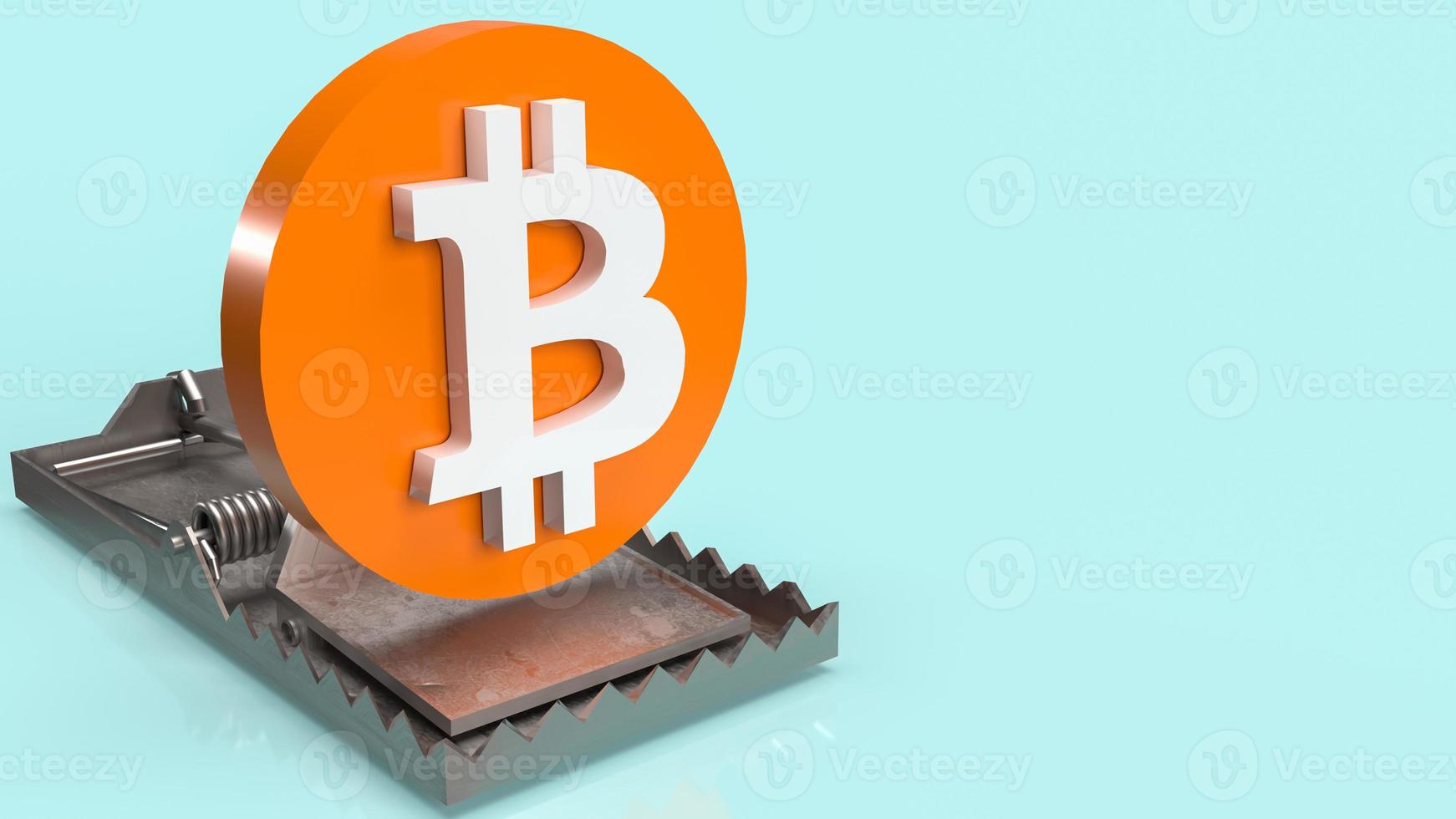 The bitcoin symbol and trap for  crypto currency or business concept 3d rendering photo