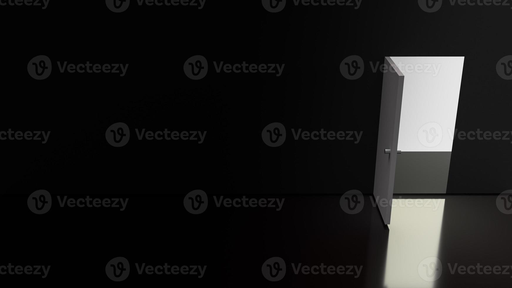 The light glow on a door for abstract background content 3d rendering. photo