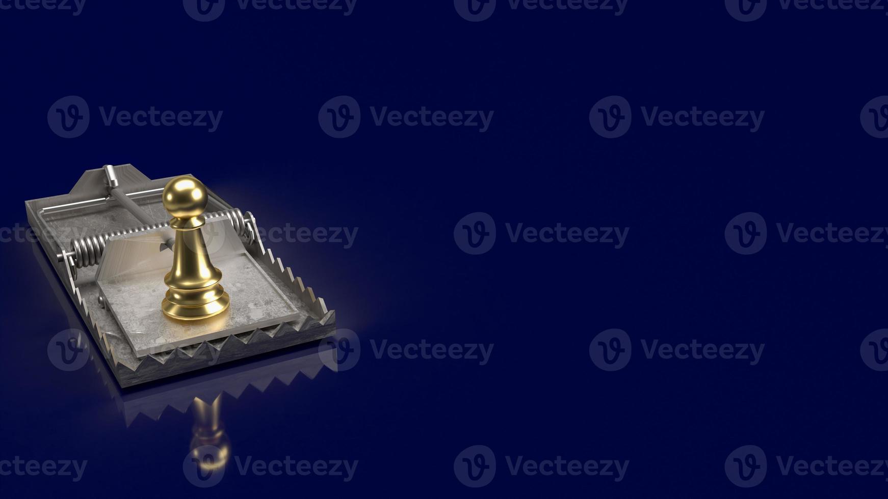 gold chess on trap for business  concept 3d rendering photo