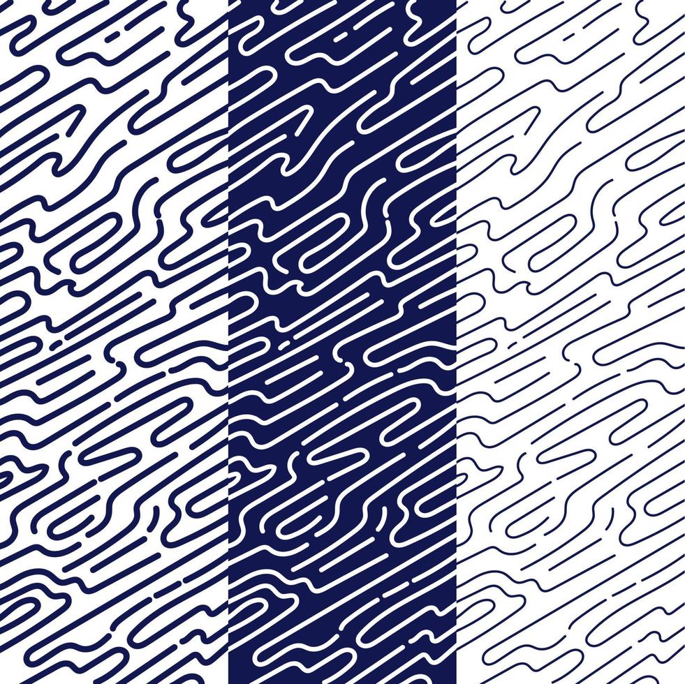 Rounded lines pattern collection vector