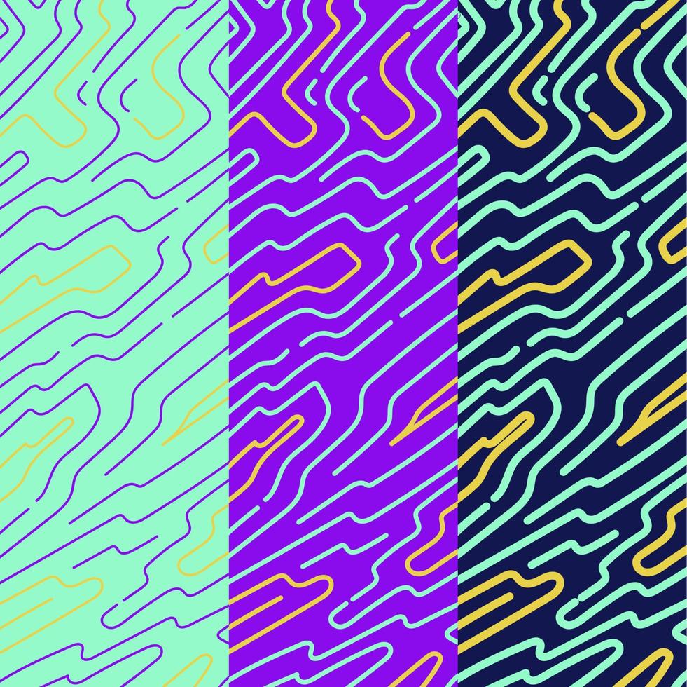 Rounded lines pattern collection vector