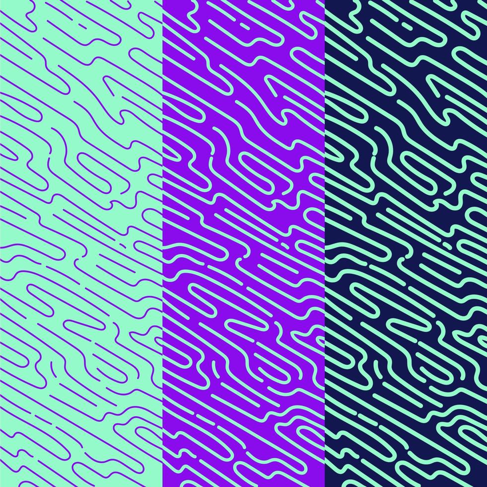 Rounded lines pattern collection vector