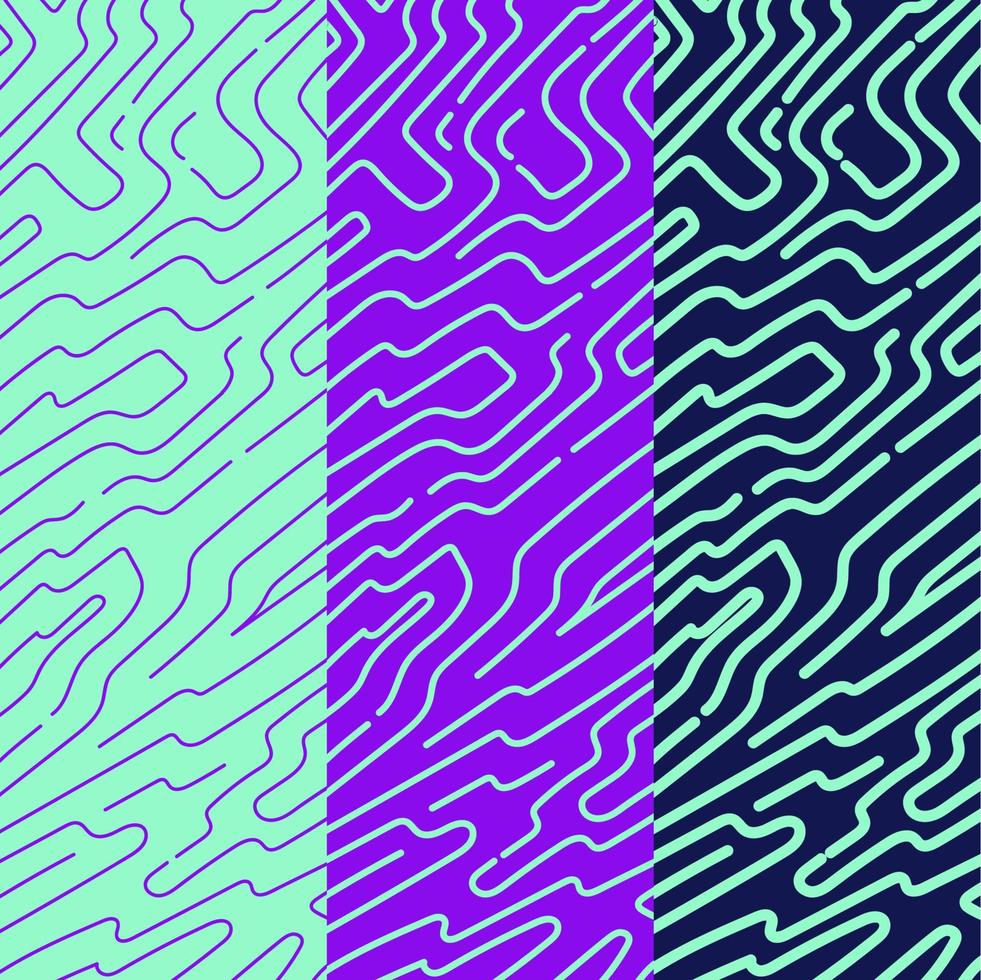 Rounded lines pattern collection vector