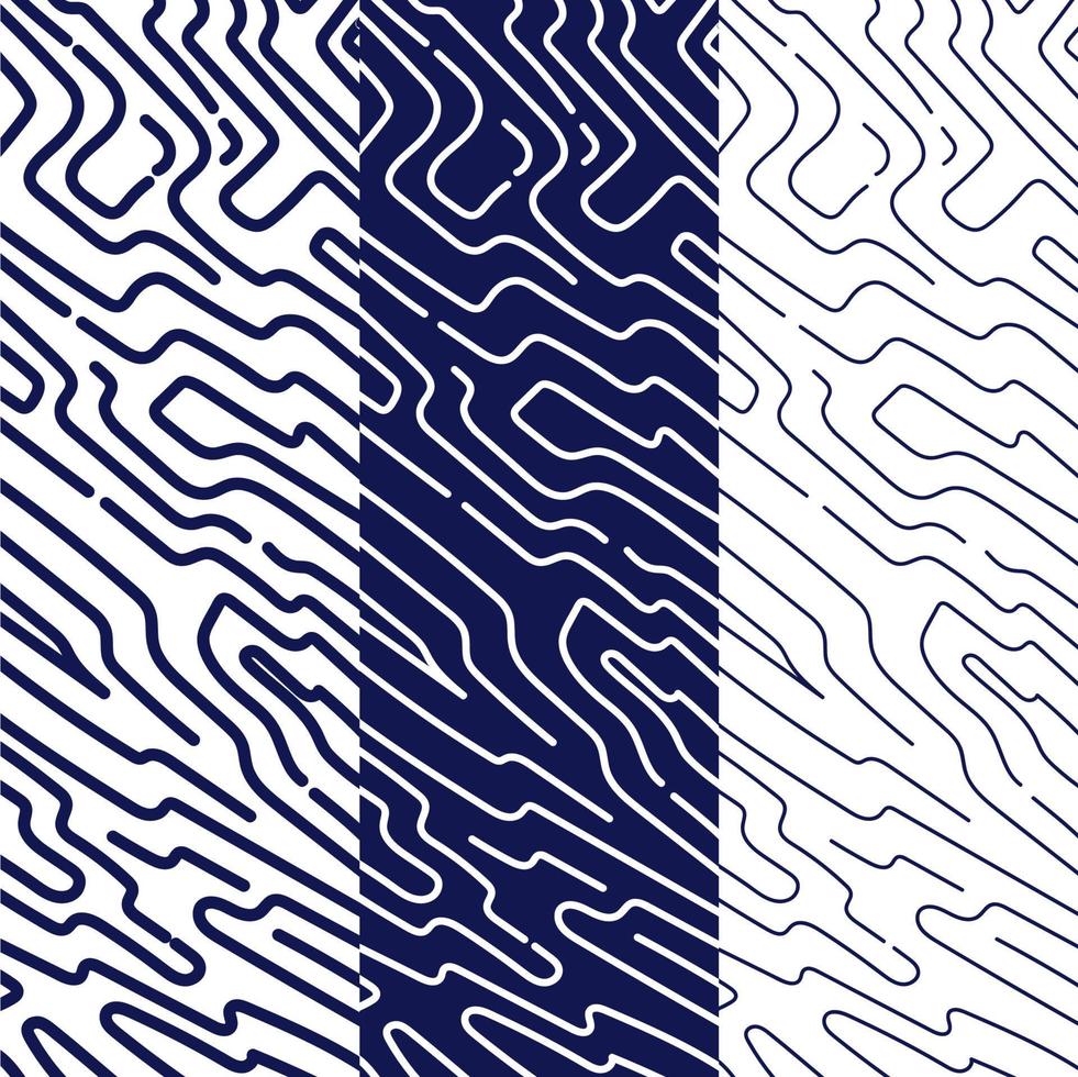Rounded lines pattern collection vector