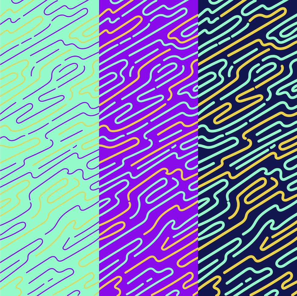 Rounded lines pattern collection vector