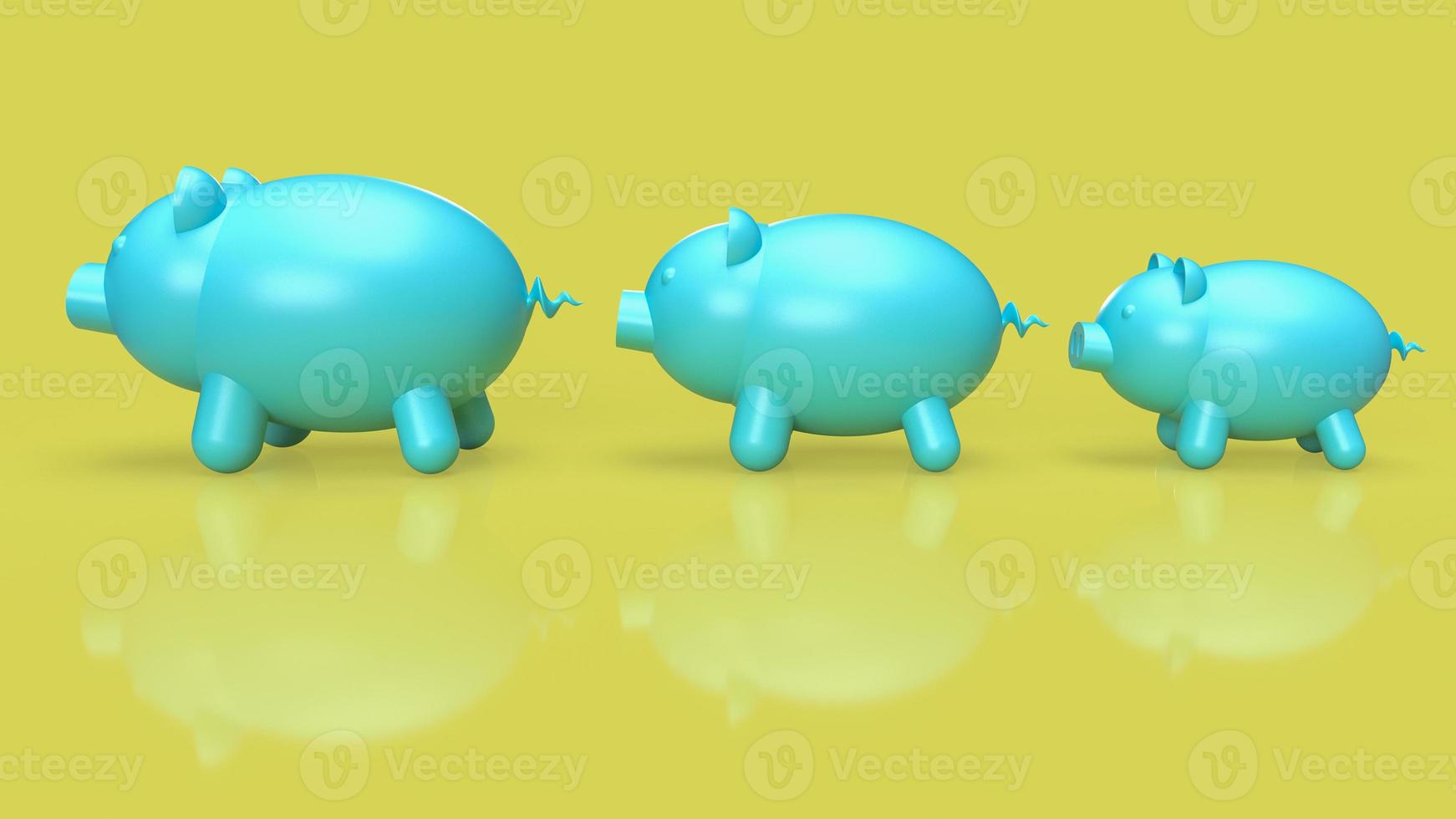 three piggy bank for saving or business concept 3d rendering photo