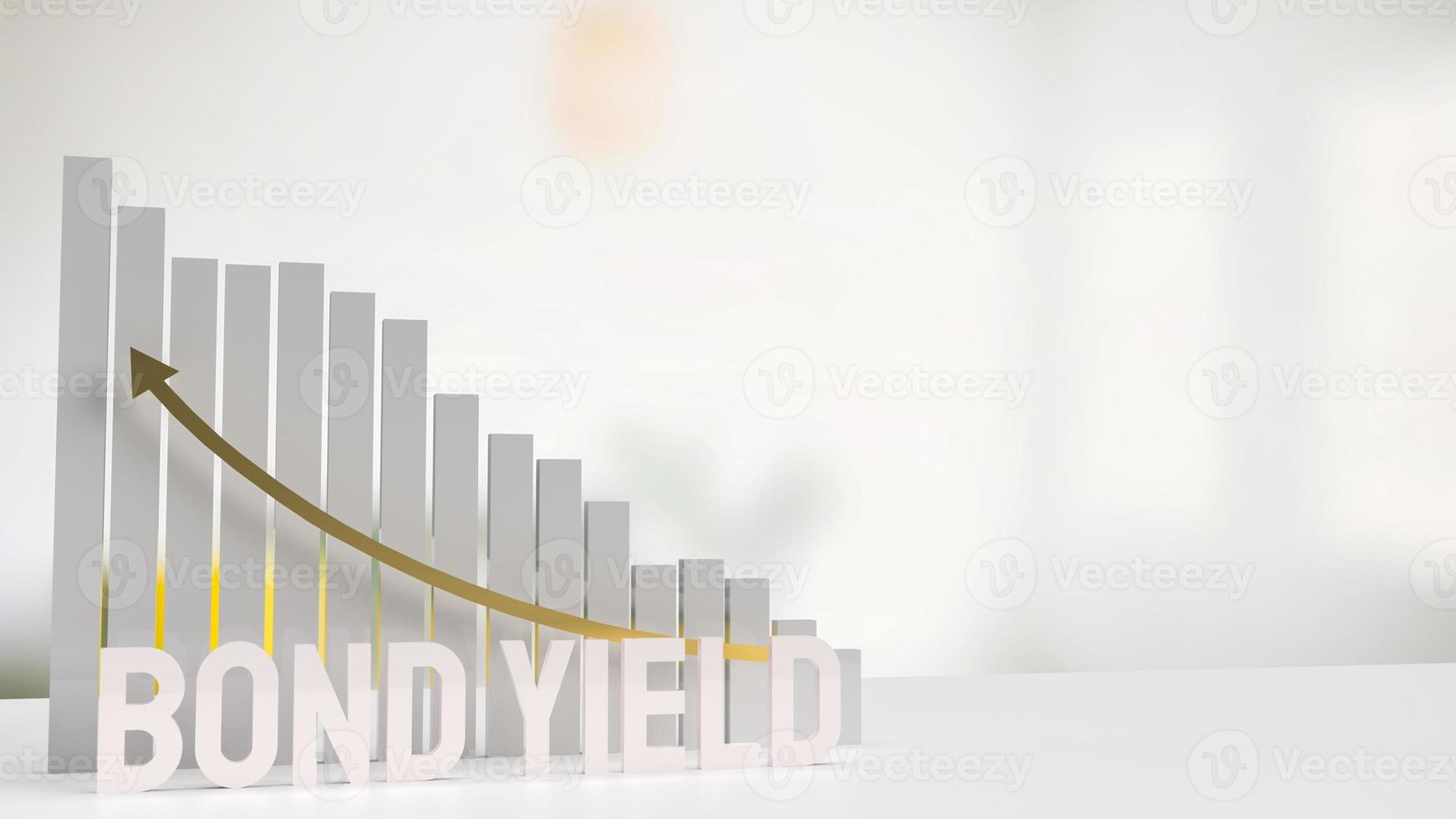 white text bond yield and chart for business concept 3d rendering photo