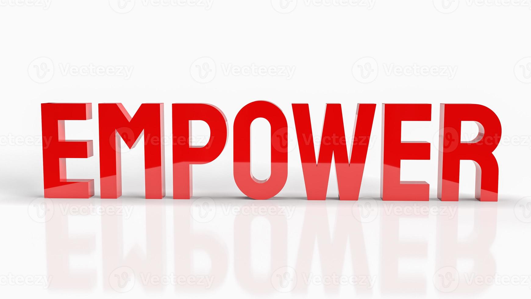 The red empower text on white background  for business concept 3d rendering photo