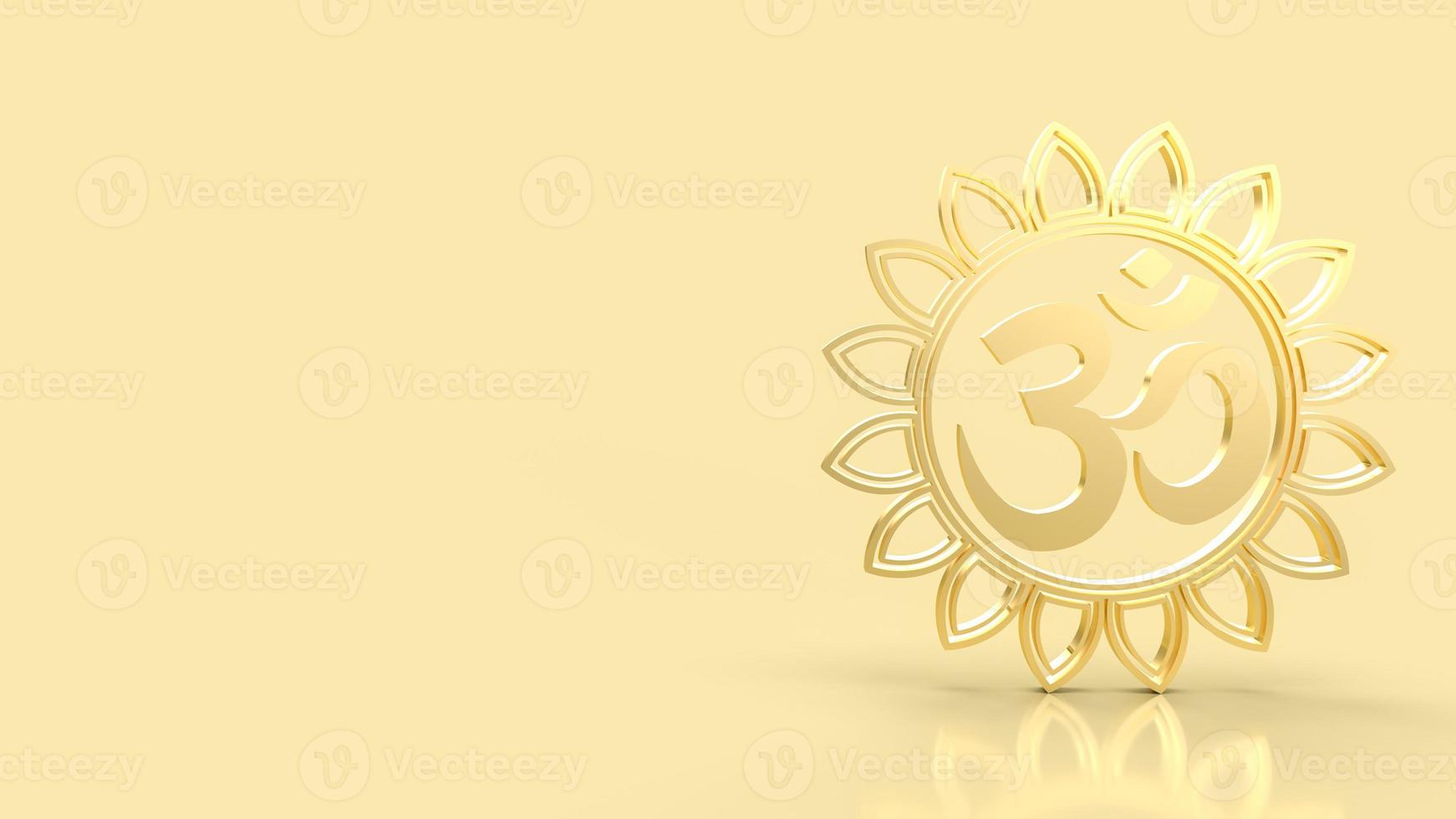 The  hindu ohm or om gold for religion concept 3d rendering photo