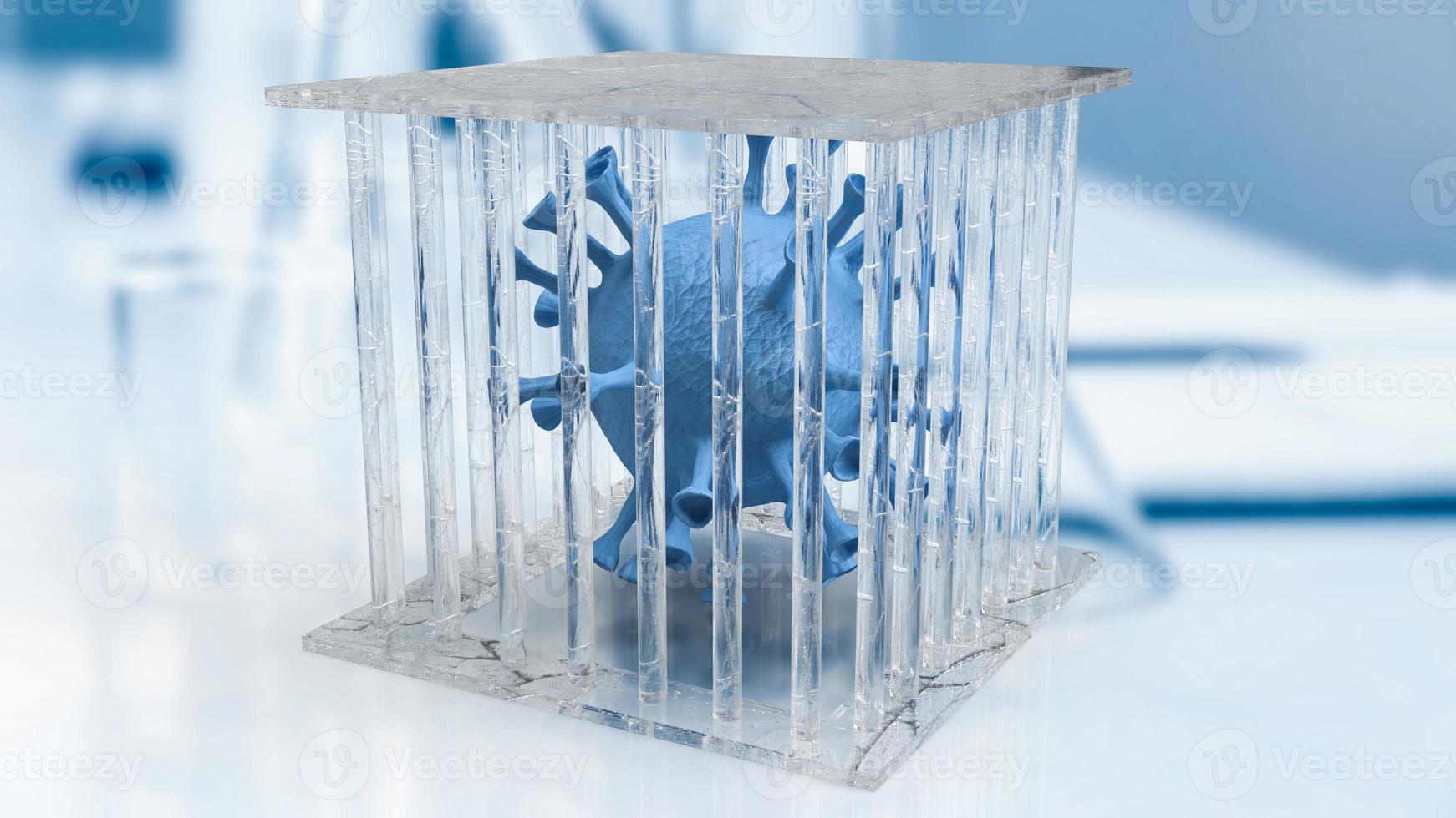 The virus in cage for medical or sci concept 3d rendering photo