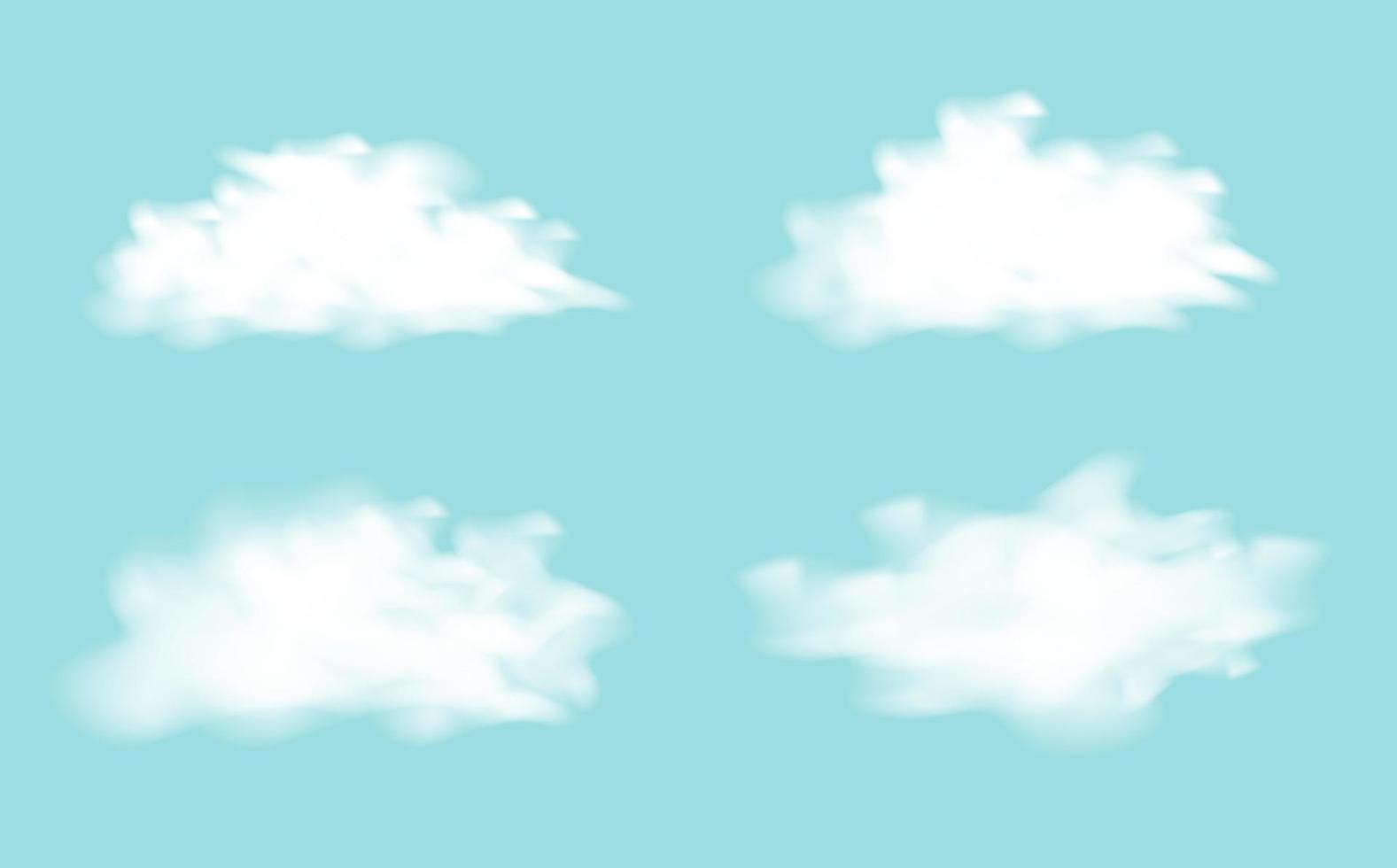 realistic white cloudy cartoon vector design