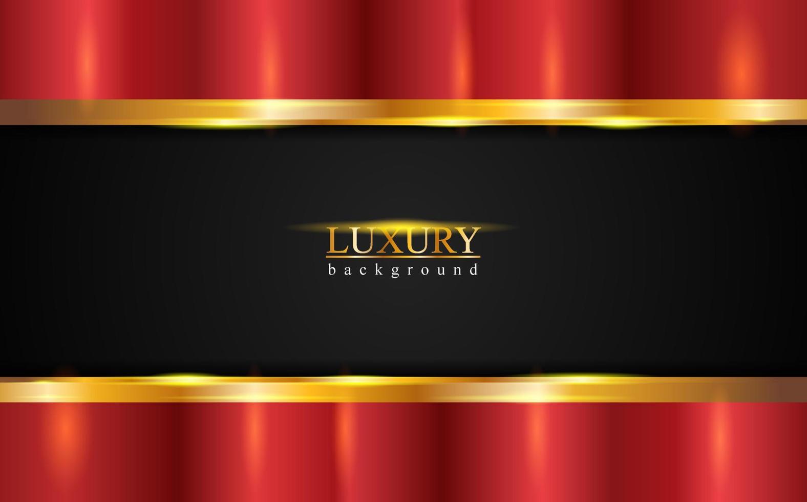 Luxury red gold shiny template background design vector