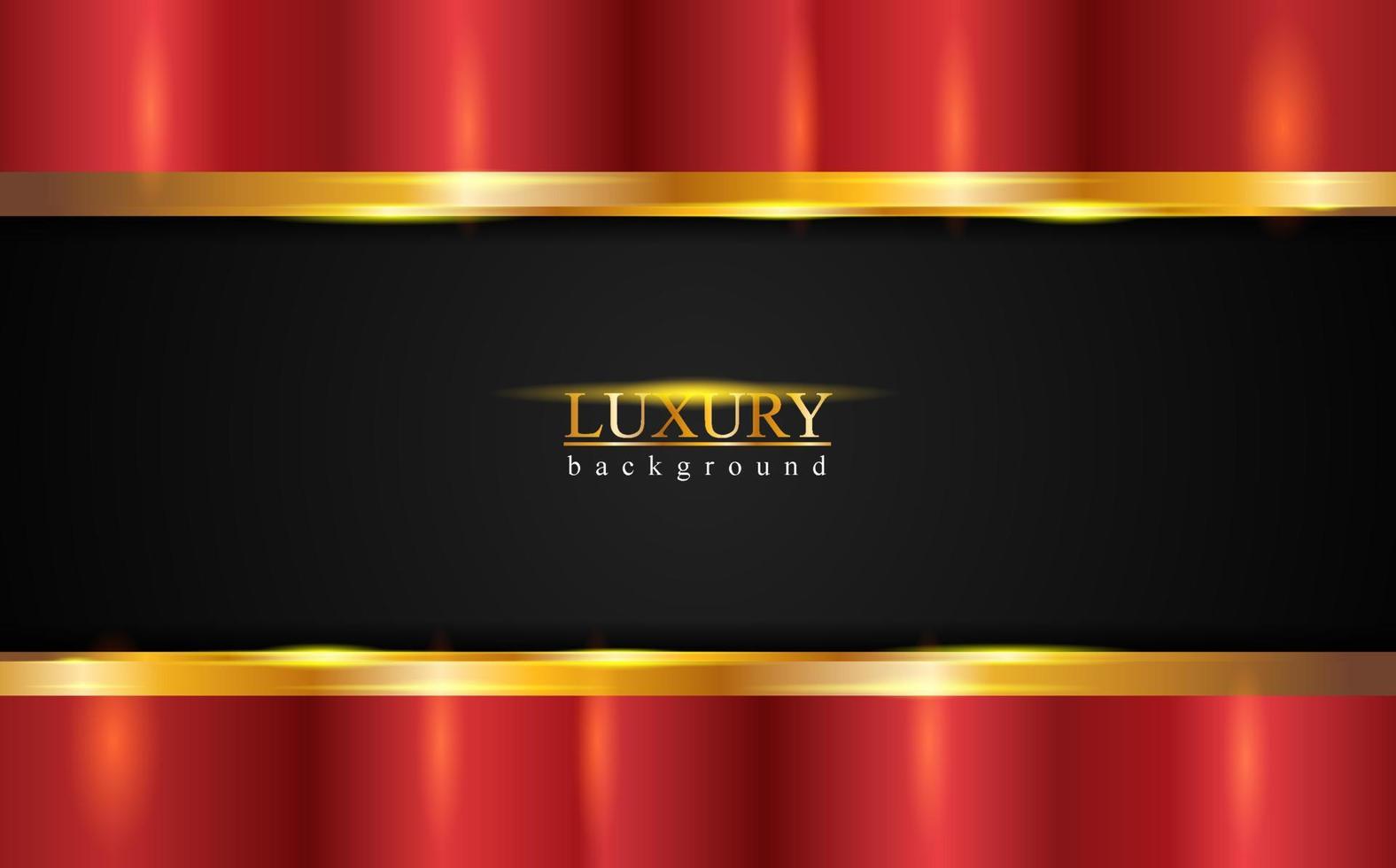 Luxury red gold shiny template background design vector