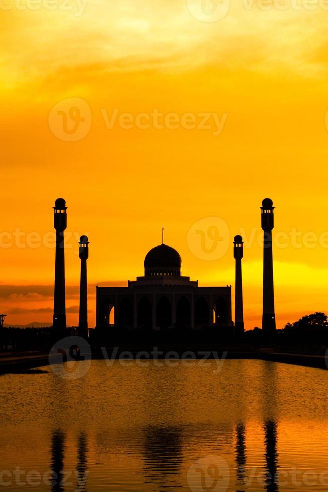 Landscape of Center Mosque Songkhla in evening,Thailand. photo