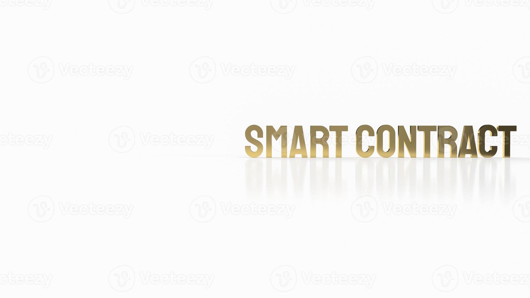 The gold smart contract on white background for business concept 3d rendering photo
