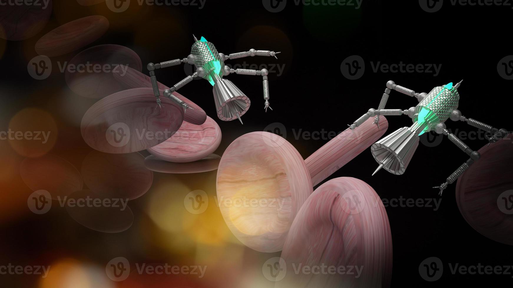 The nano robotic for medical and sci background content 3d rendering photo