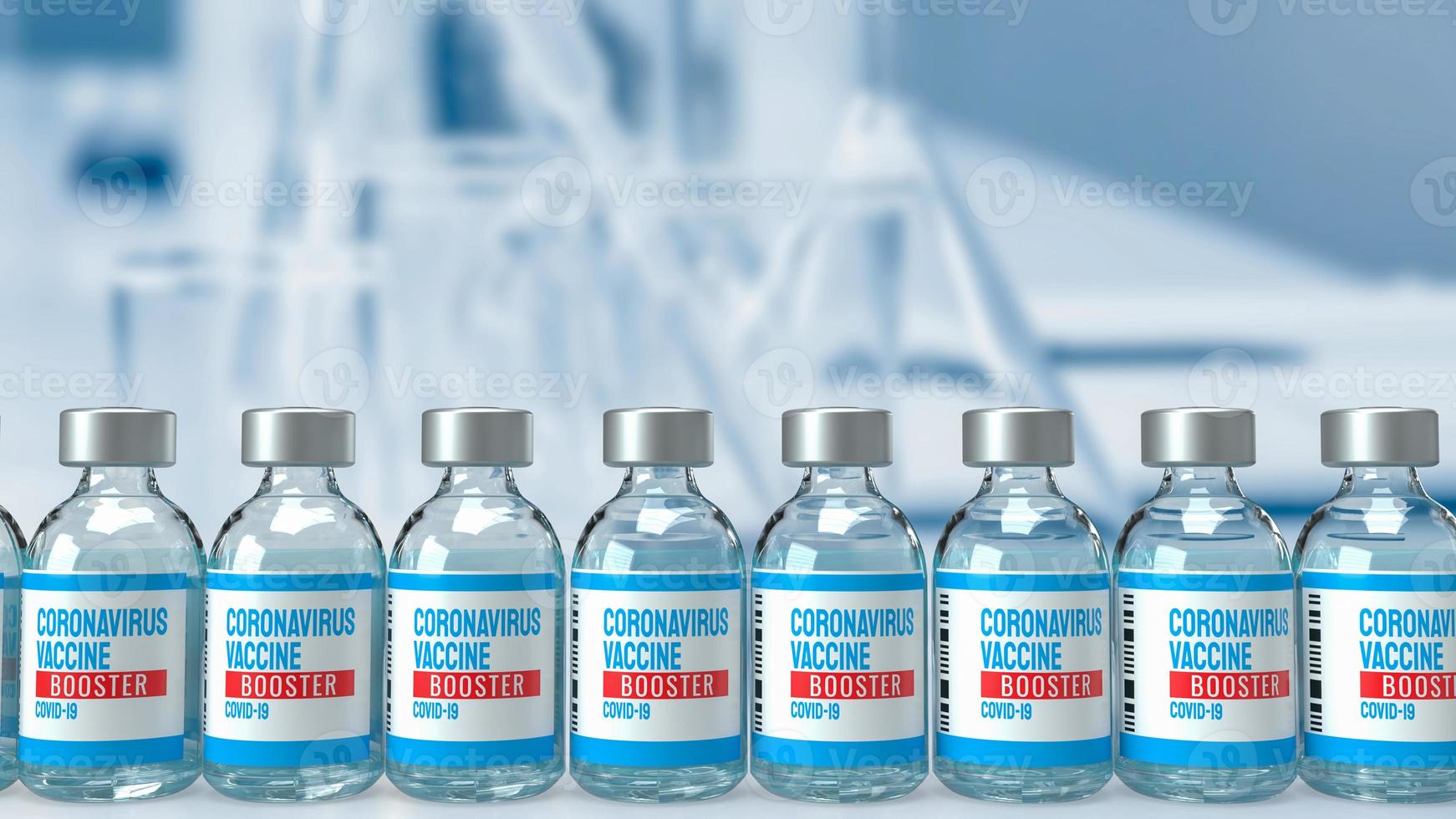 The vaccine booster and chart for medical  or sci concept 3d rendering photo