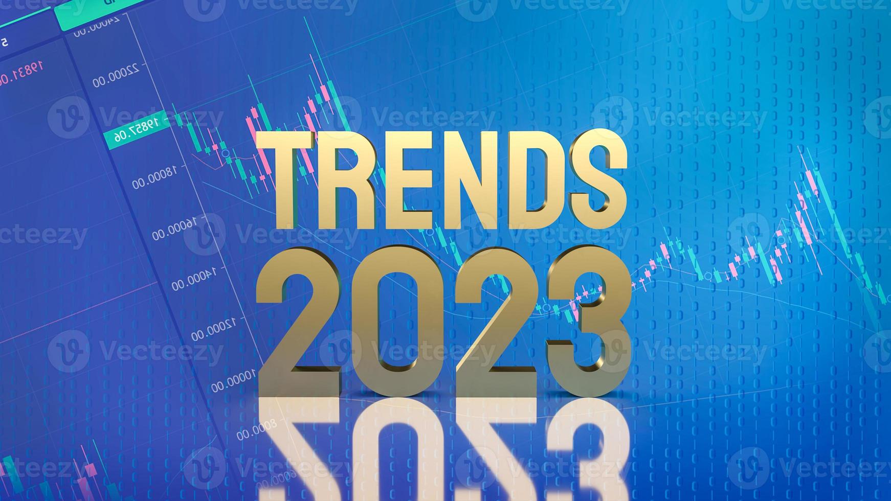 trends 2023 gold text on business background 3d rendering photo