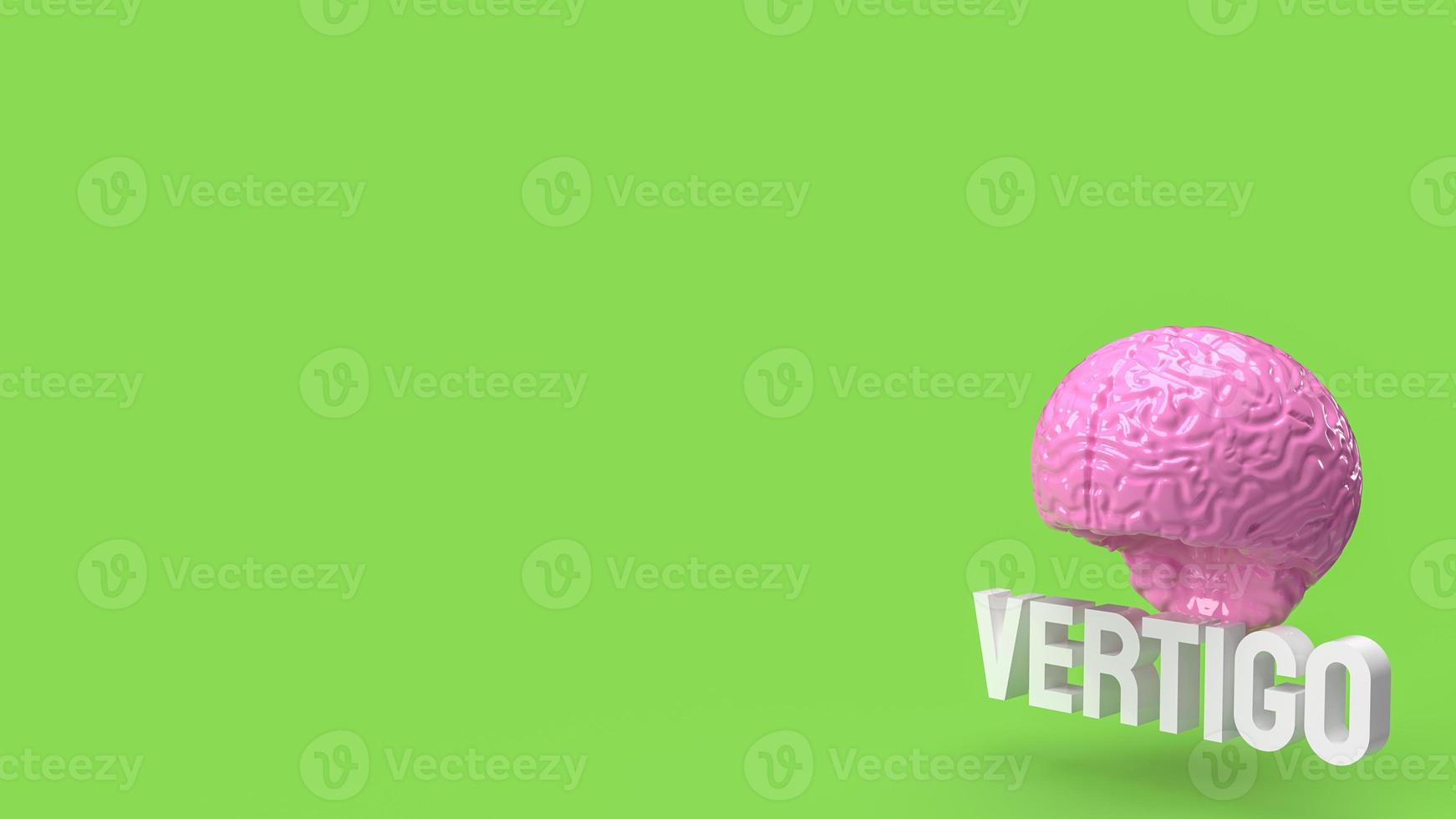 The brain and vertigo text for sci or medical concept 3d rendering photo