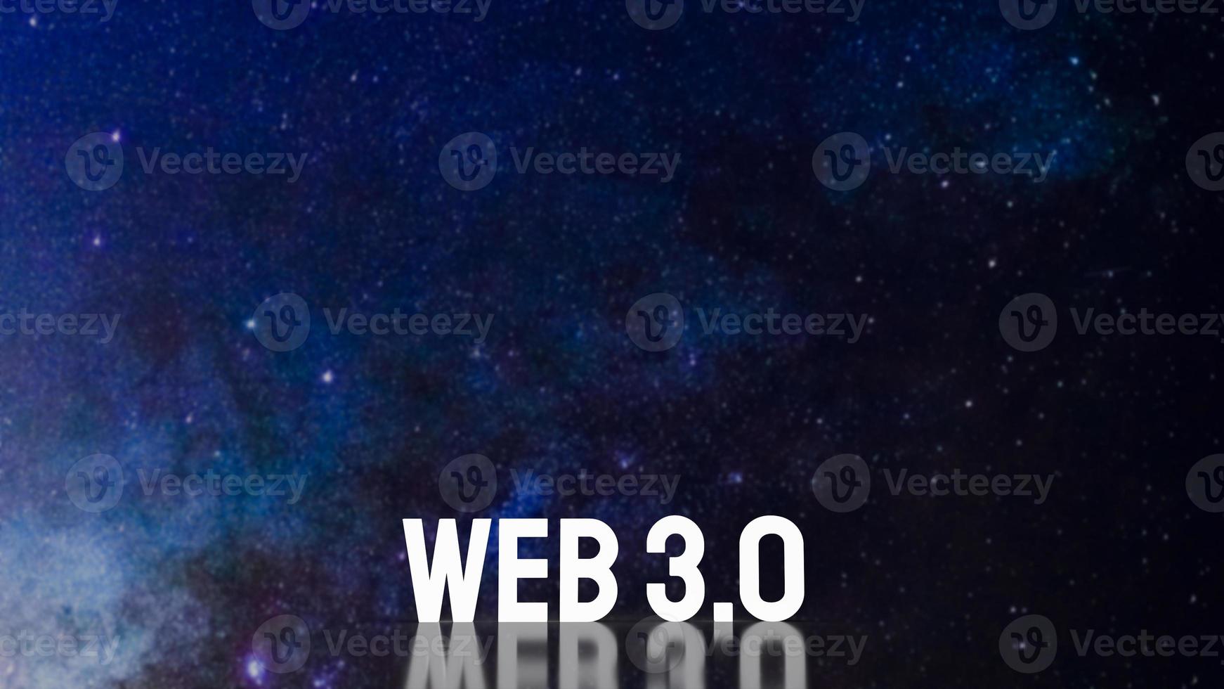 el texto web 3.0 para el concepto de tecnología de renderizado 3d foto