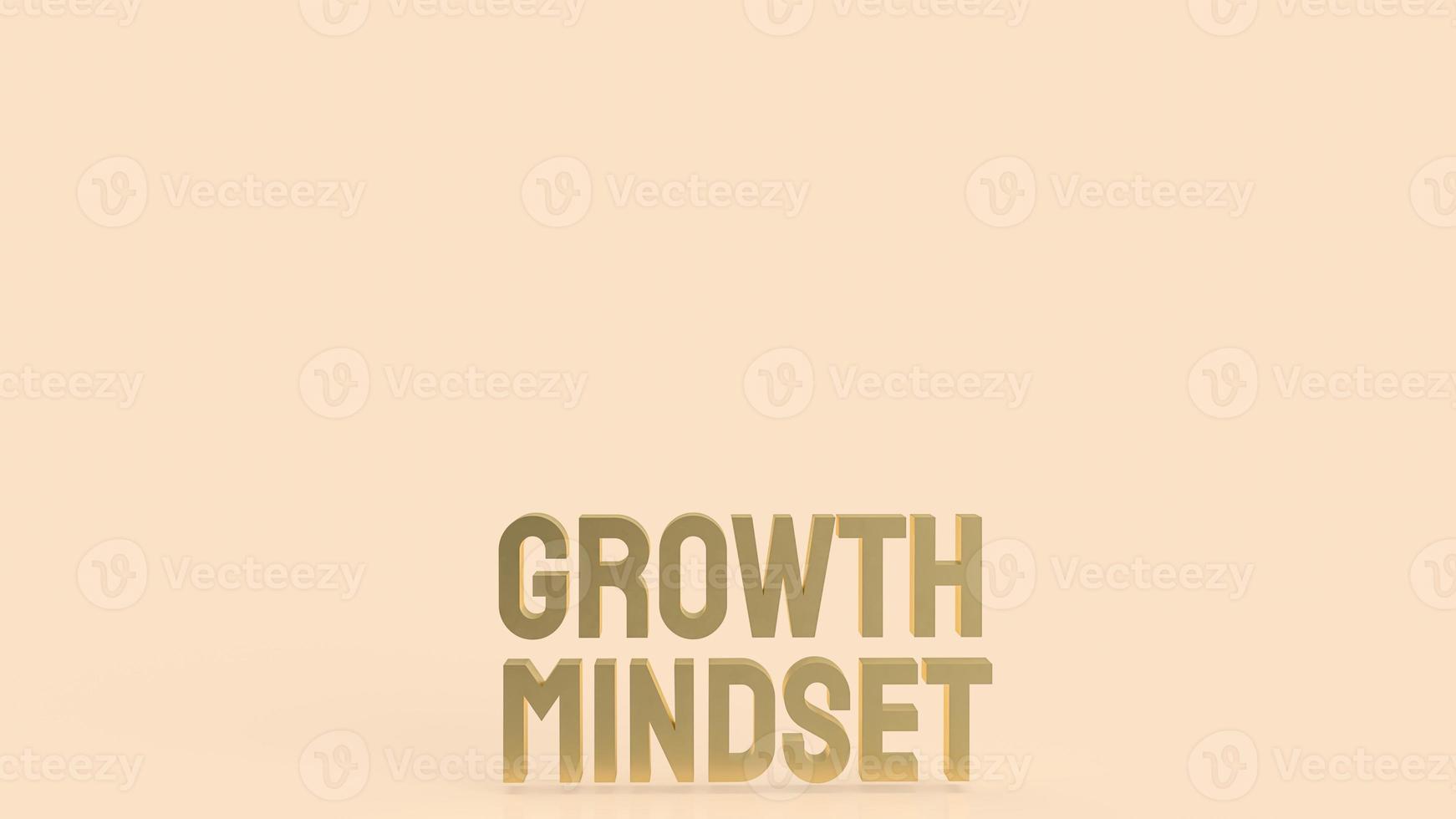 The  gold growth mindset word on cream color background 3d rendering photo