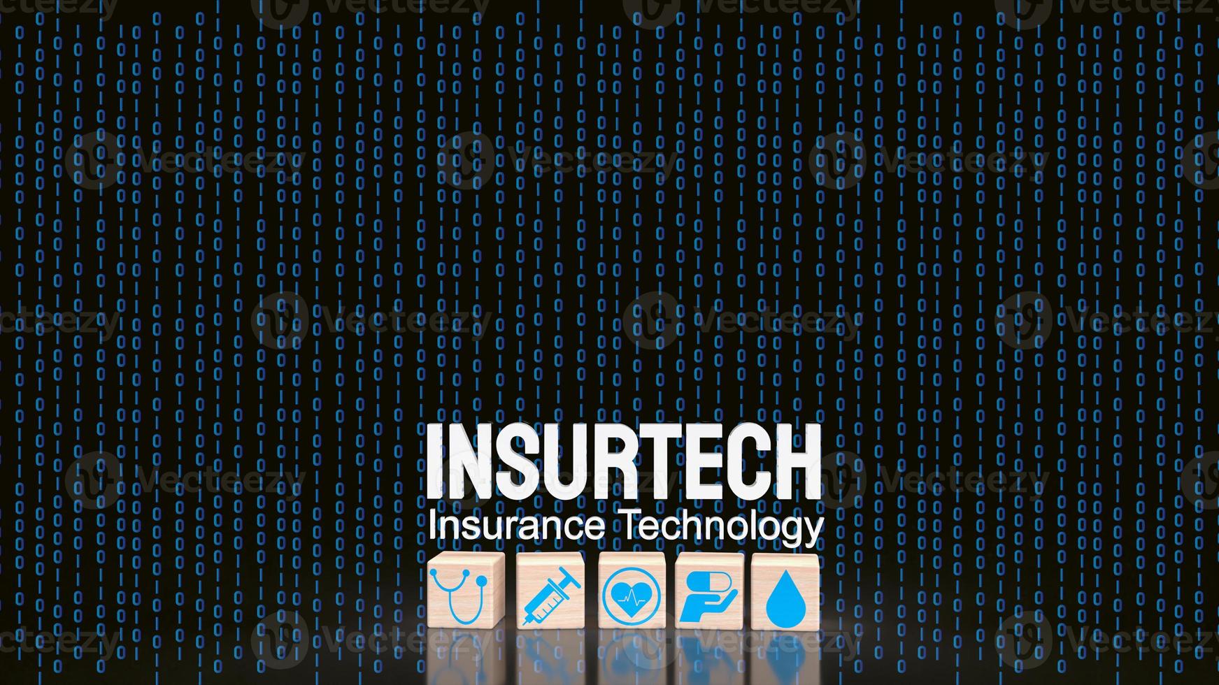 The insurtech word on digital background  for technology concept 3d rendering photo
