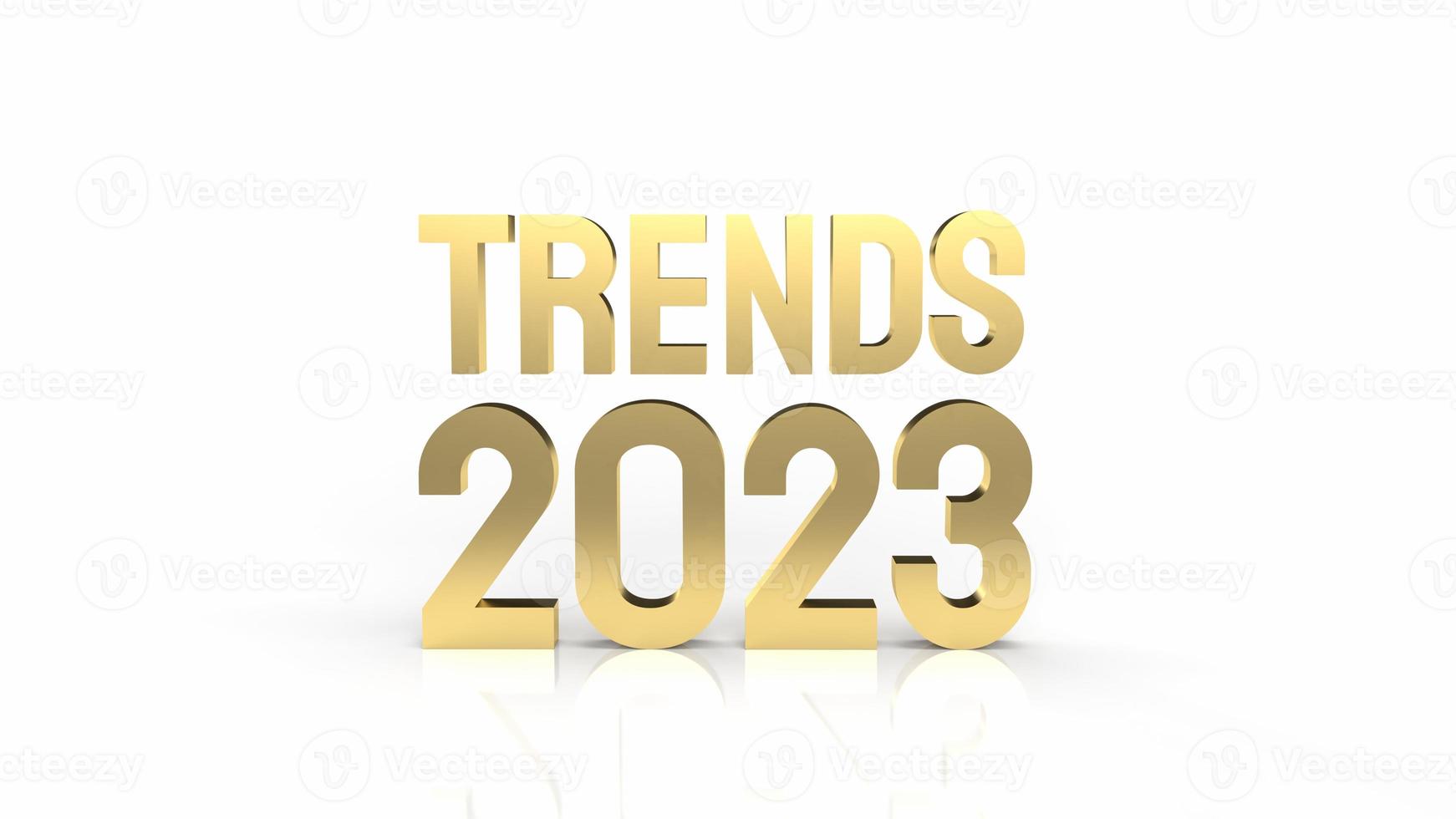 trends 2023 gold text on white background 3d rendering photo