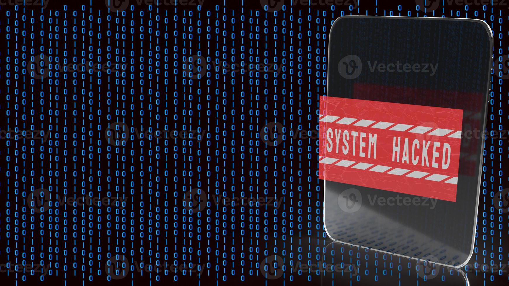 The tablet  on digital background for system hacked for technology concept 3d rendering photo