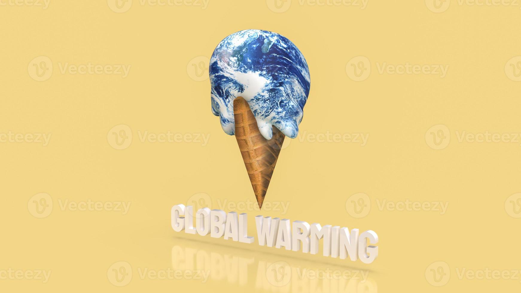 el concepto de fusión de helados de la tierra para la representación 3d de desparasitación global foto