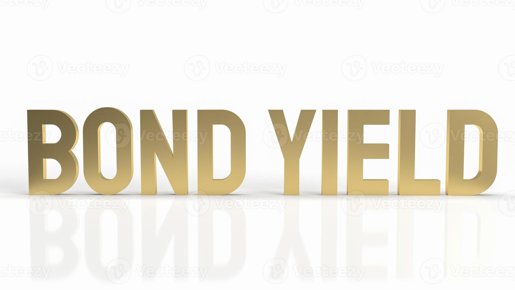 gold text bond yield on white background for business concept 3d rendering photo