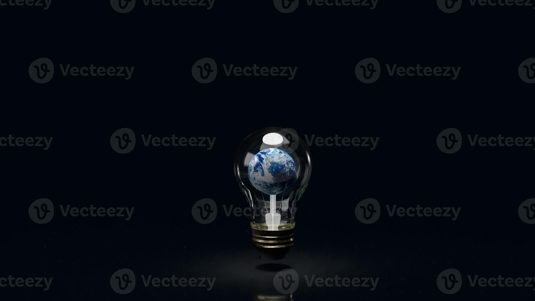 The earth in bulb  for business or sci concept 3d rendering photo