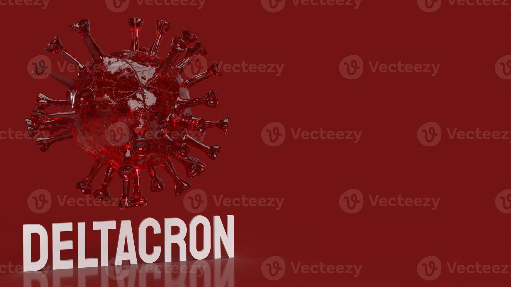 The new coronavirus  deltacorn   on red background for sci or outbreak concept 3d rendering photo