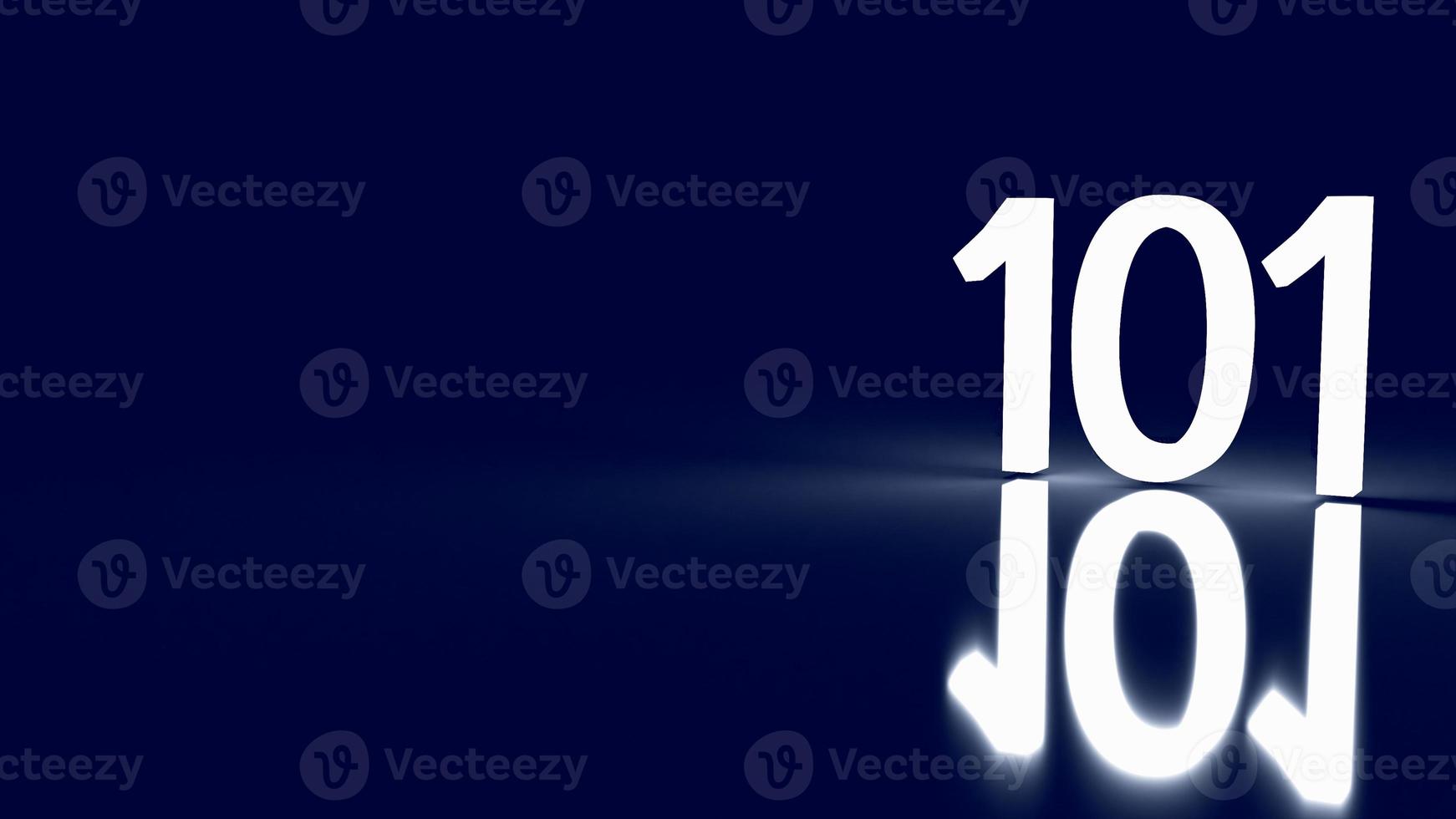 The 101 number glow in the dark for business concept 3d rendering photo