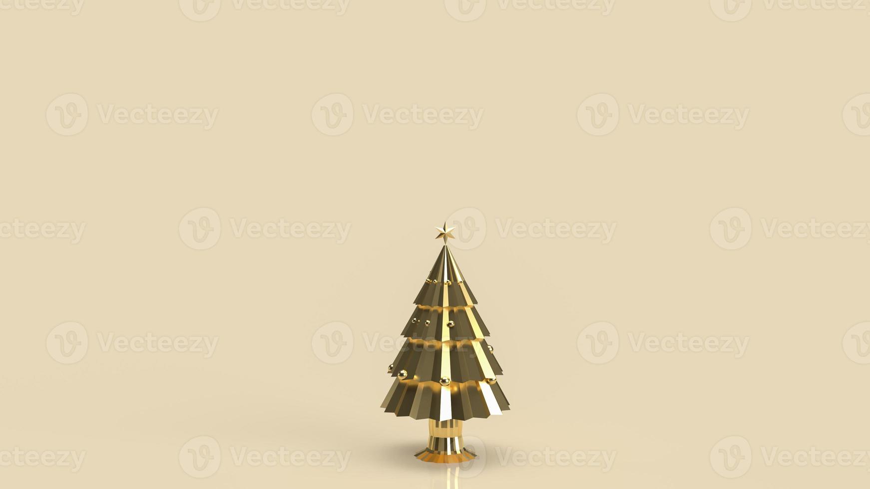 The gold Christmas tree for holiday celebration or  promotion business background 3d rendering photo