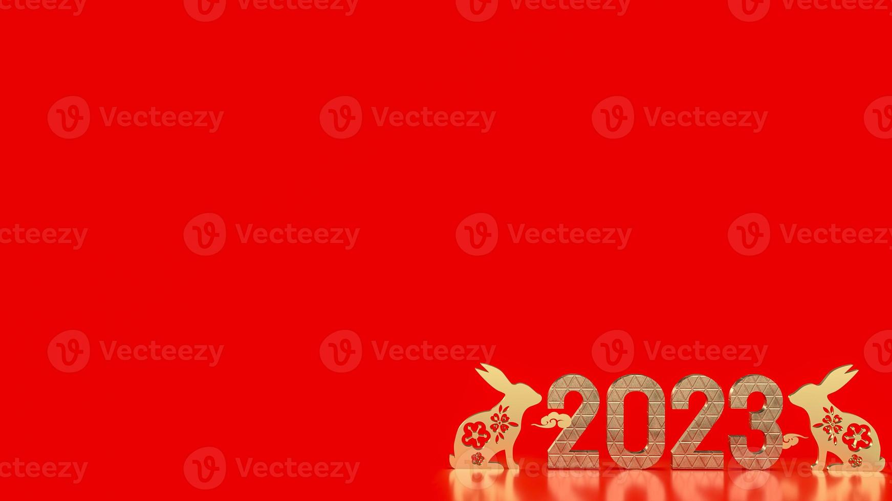 The Chinese New Year 2023 year of the rabbit 3d rendering photo