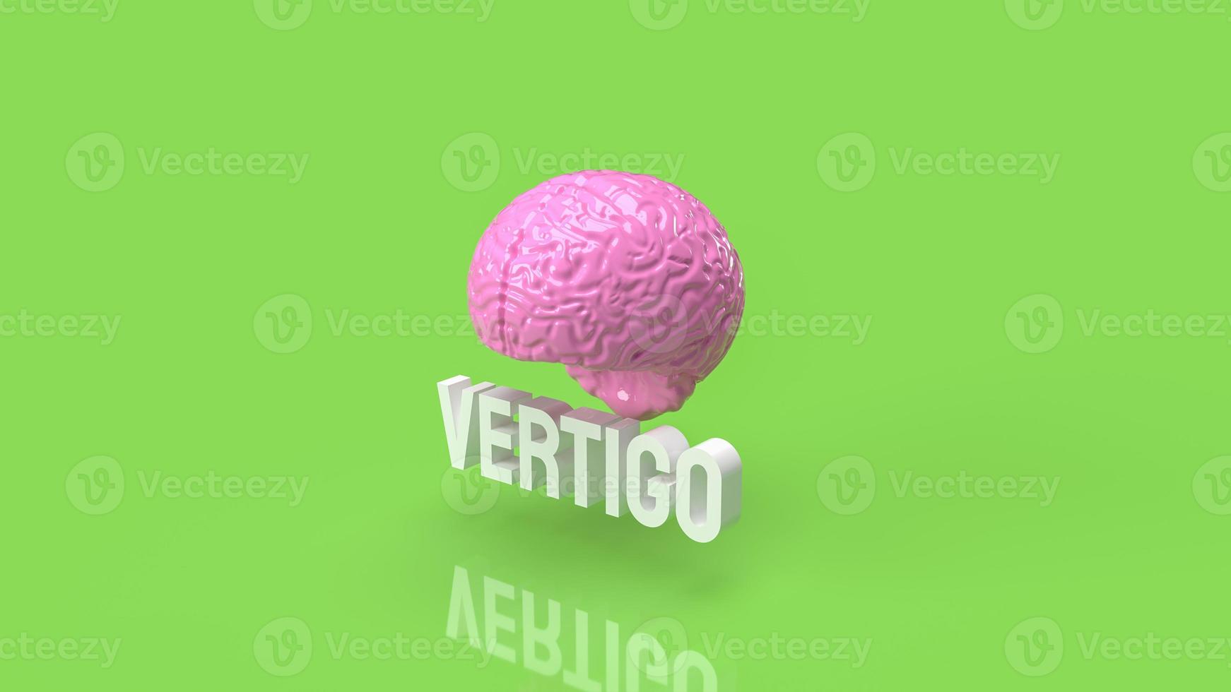 The brain and vertigo text for sci or medical concept 3d rendering photo