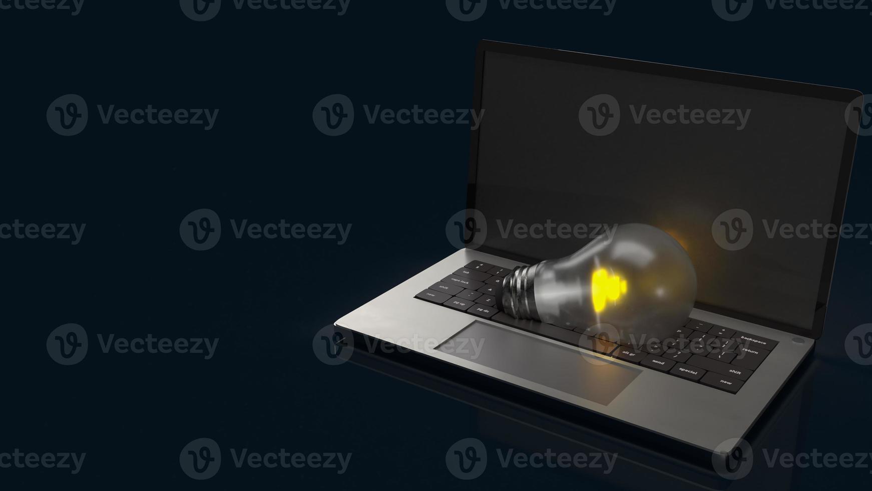 The notebook and light bulb for business or creative concept 3d rendering photo