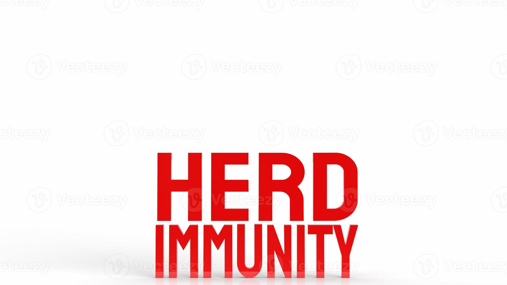 The red herd immunity text for virus crisis concept 3d rendering photo