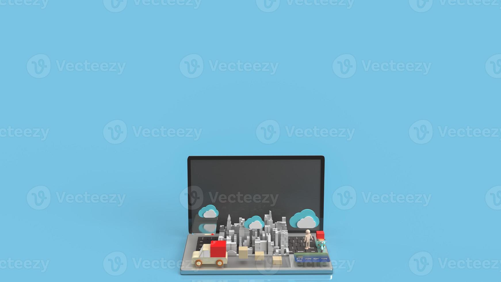 The cloud and technology equipment for CLOUD COMPUTING content 3d rendering. photo
