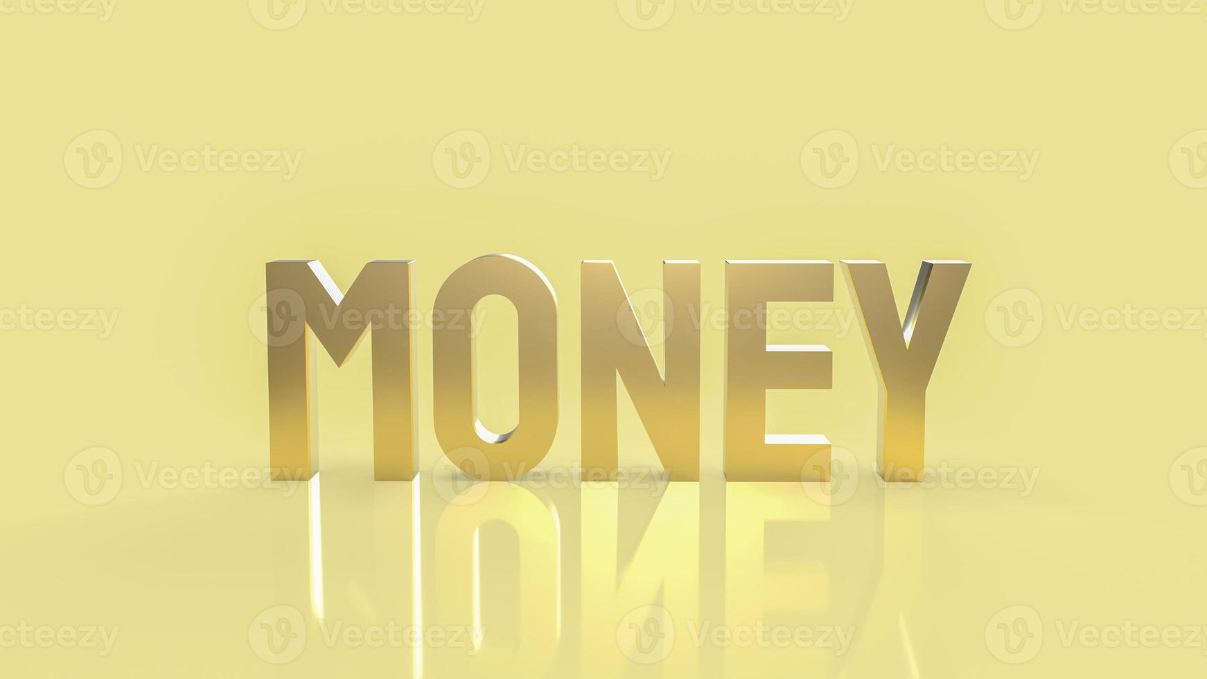 money gold text for business content 3d rendering. photo