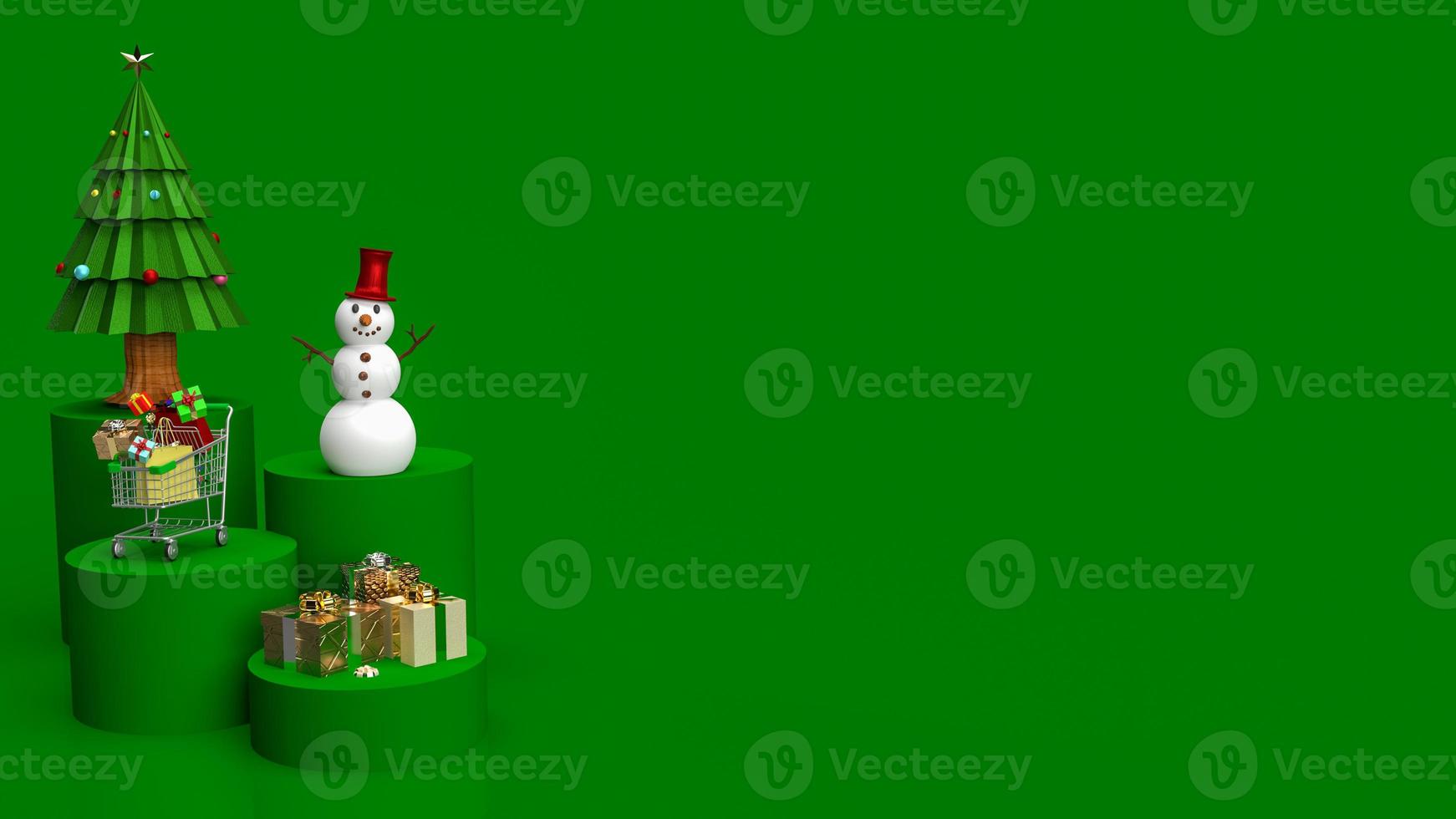 The  Christmas tree and snowman photo
