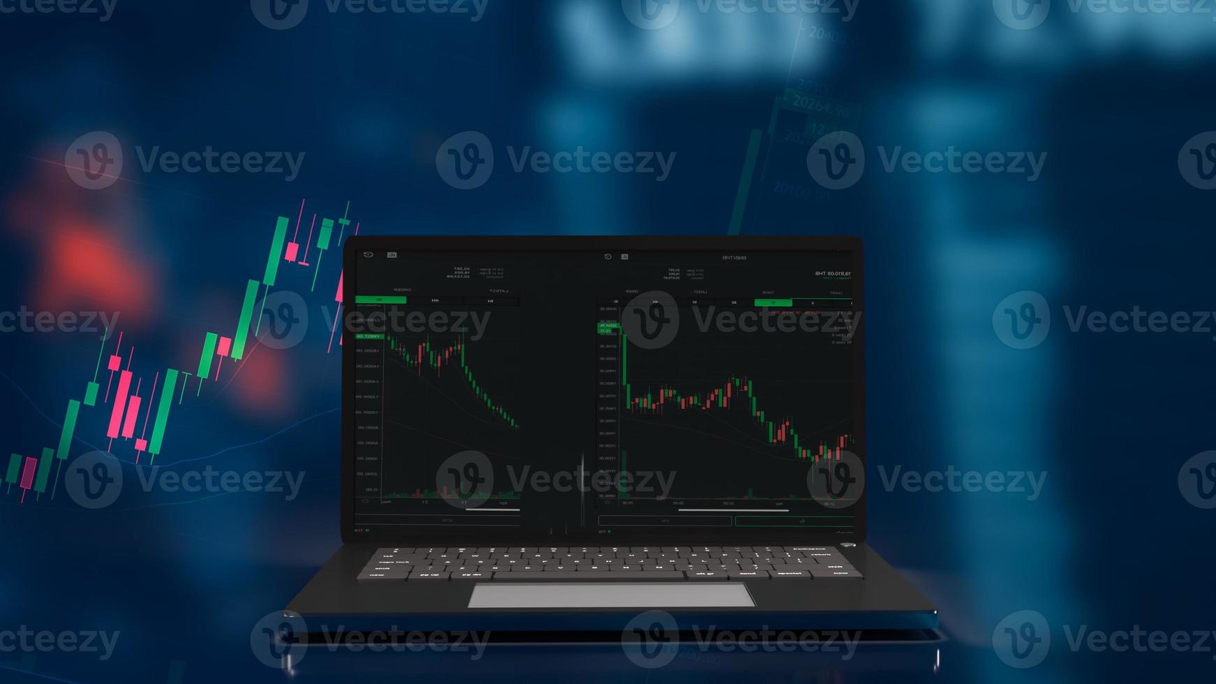 notebook and chart for business concept  3d rendering photo
