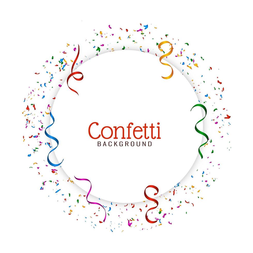 Stylish modern colorful confetti circular frame background vector