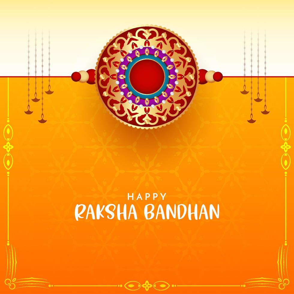 Happy Raksha Bandhan Indian cultural festival card vector