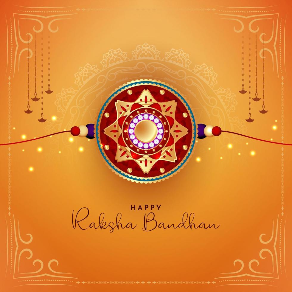 Indian traditional festival Happy Raksha Bandhan greeting card design vector